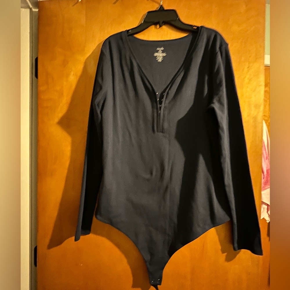 nuuds navy  Long Sleeve Bodysuit